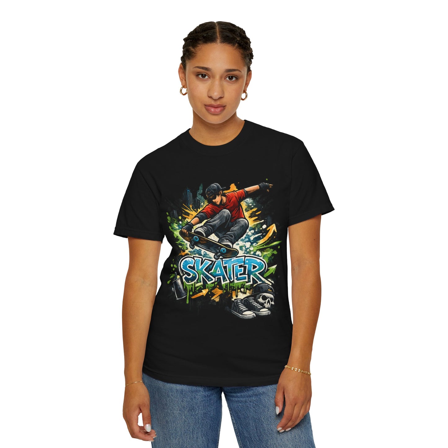 Skater Graphic T-Shirt — Urban Skateboarder Street Art Tee