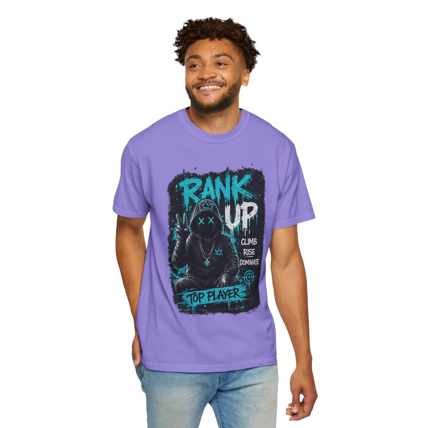 Rank Up Gaming T-Shirt — "Top Player" Gamer Graphic Tee