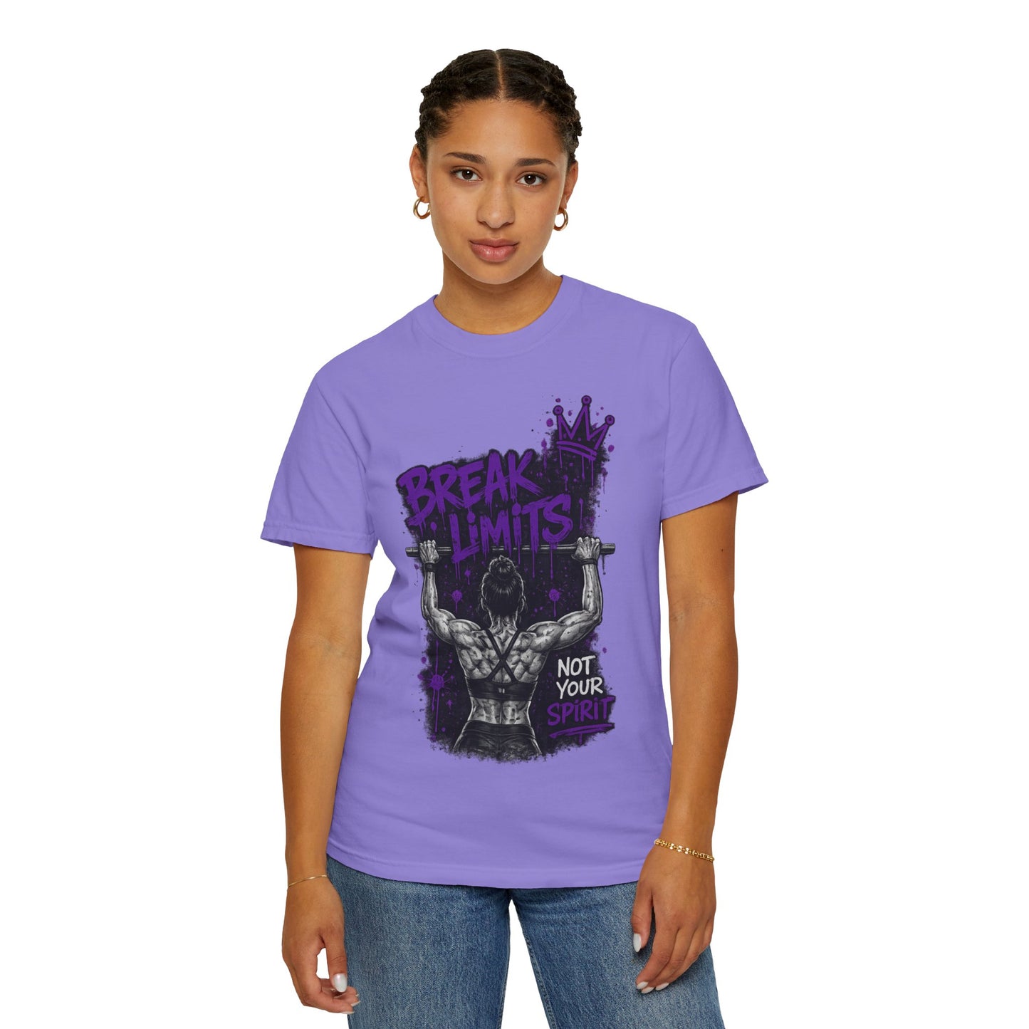Break Limits Weightlifting T-Shirt – "Not Your Spirit" Gym Tee
