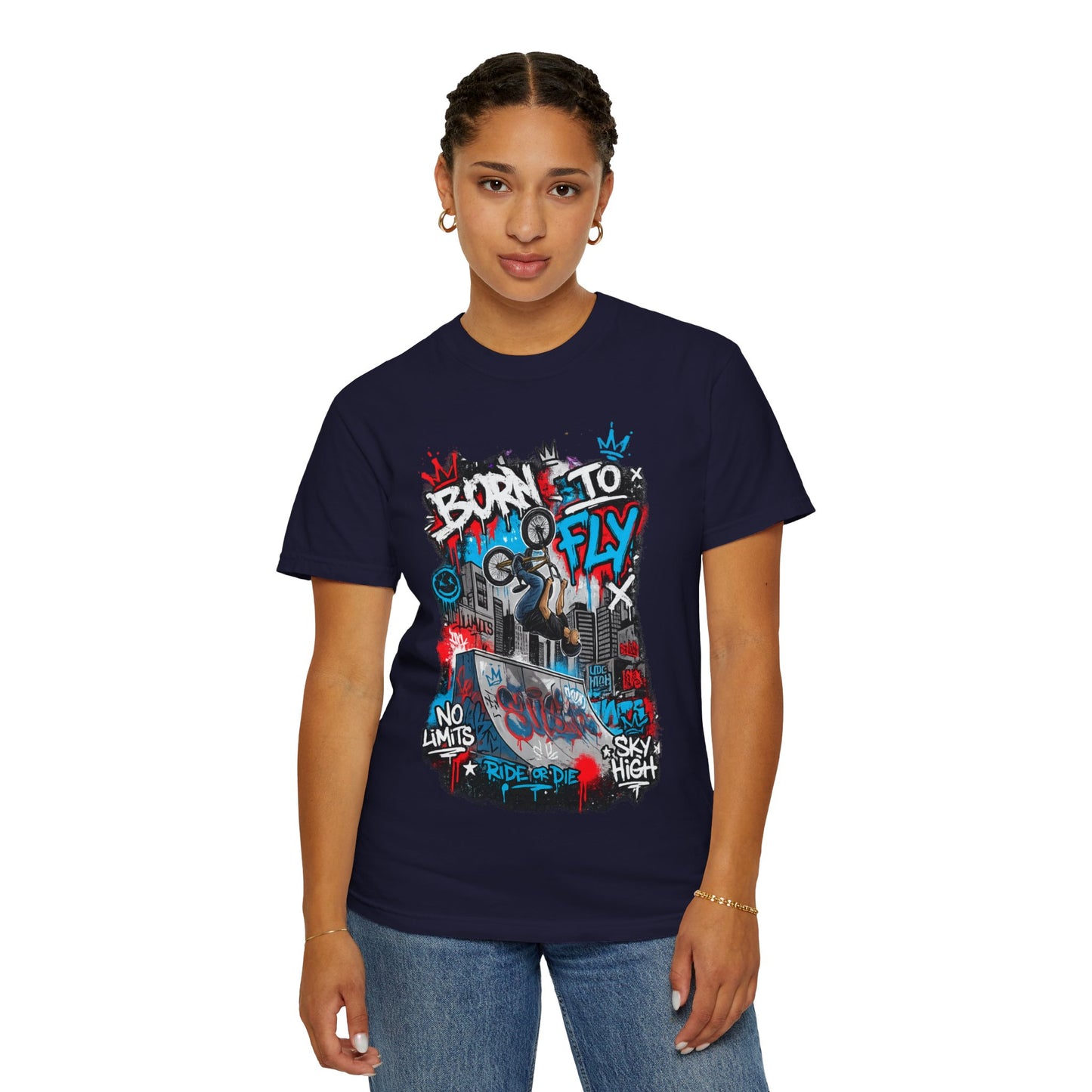 Born to Fly BMX Graffiti T-Shirt | Skate Bike Street Art Tee