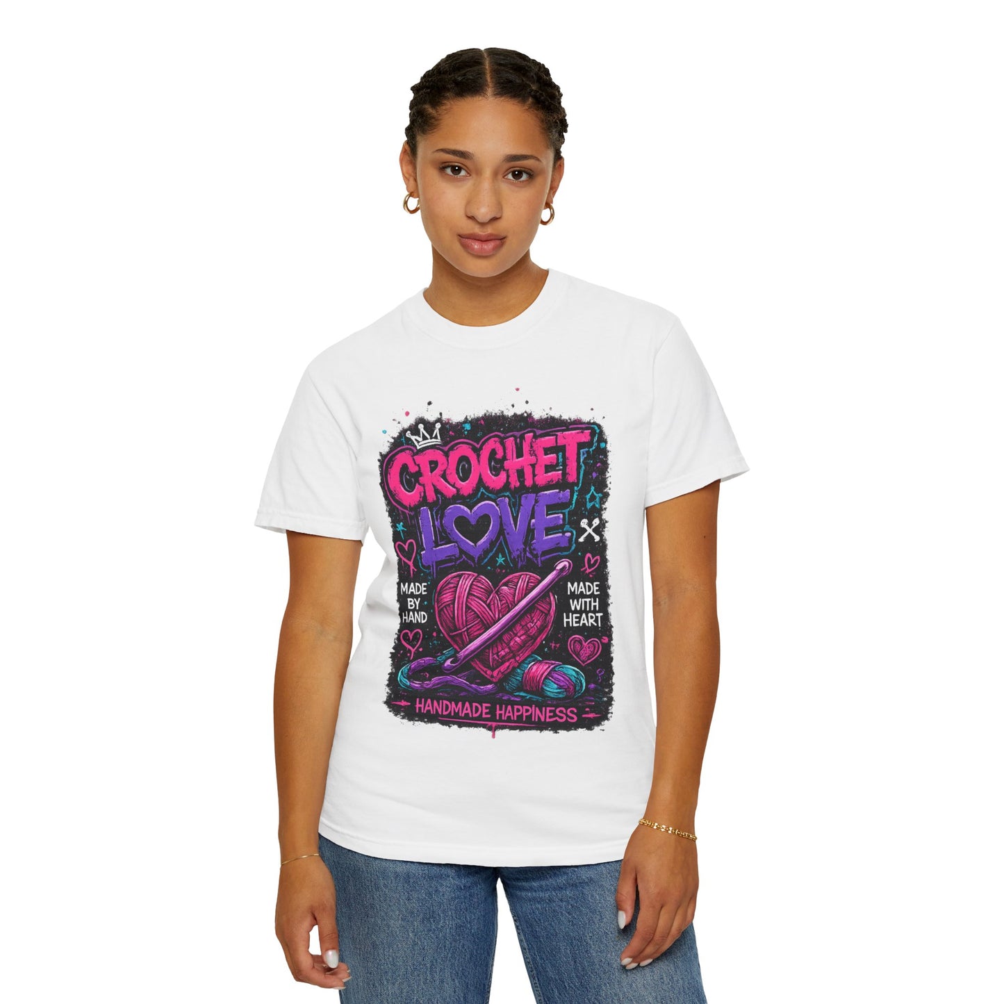 Crochet Love T-Shirt — Handmade Happiness Graphic