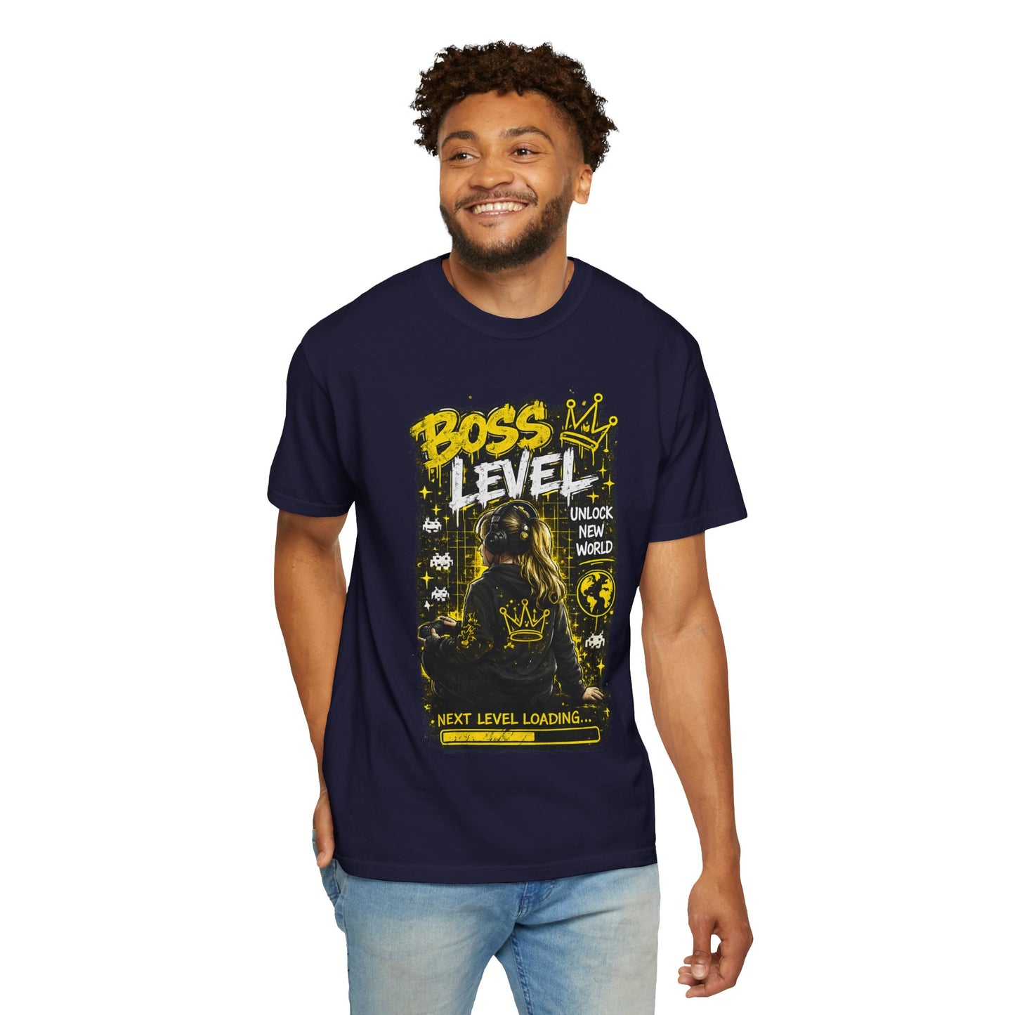 Boss Level T-Shirt — "Boss Level: Next Level Loading" Graphic Tee for Gamers & Leaders