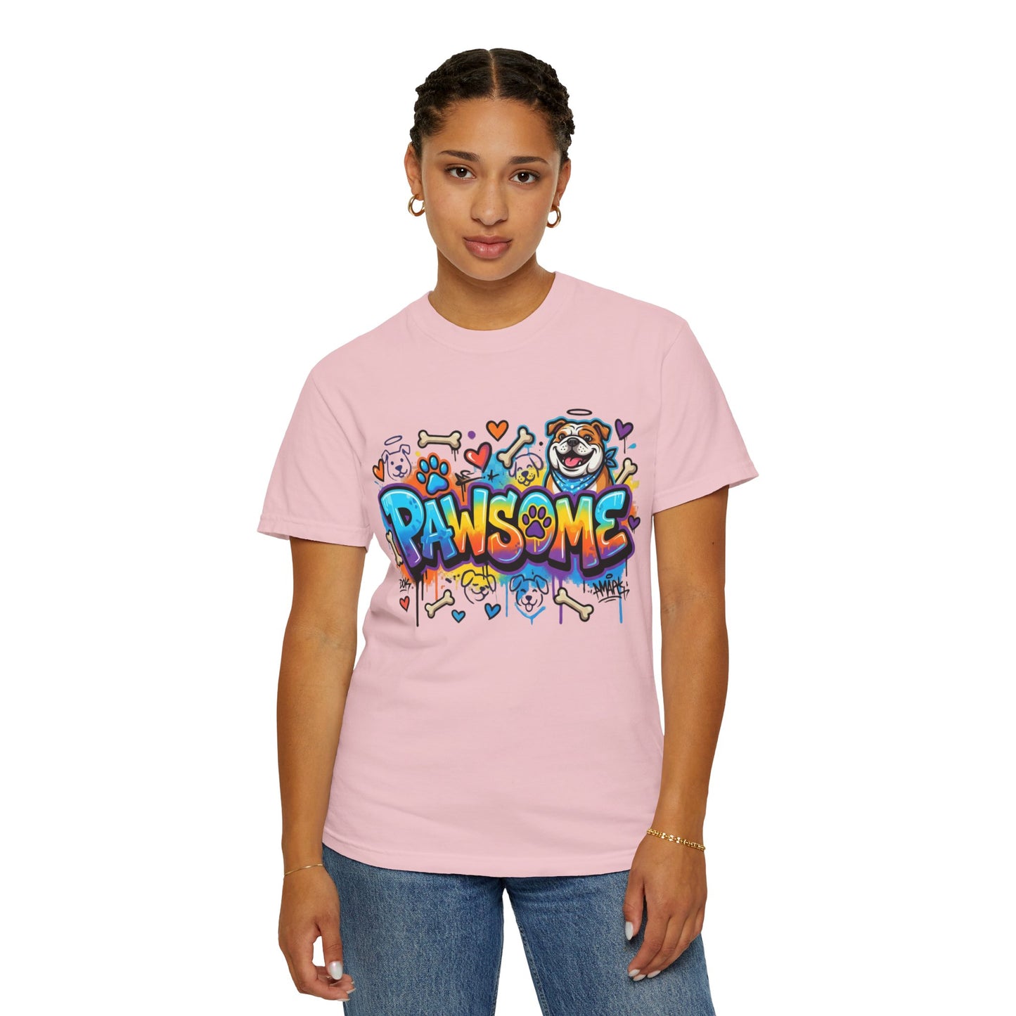 Pawsome Graffiti Dog T-Shirt — Colorful Pet Lover Tee