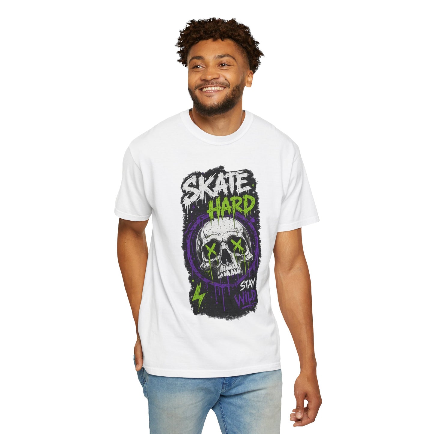 Skate Hard Skull T-Shirt — Stay Wild Graphic Tee