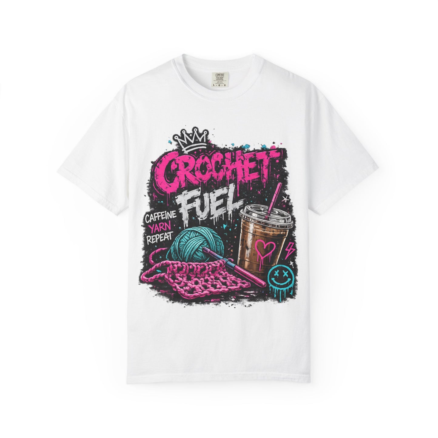 Crochet Fuel T-Shirt — Funny Yarn & Coffee Crochet Tee for Crafters
