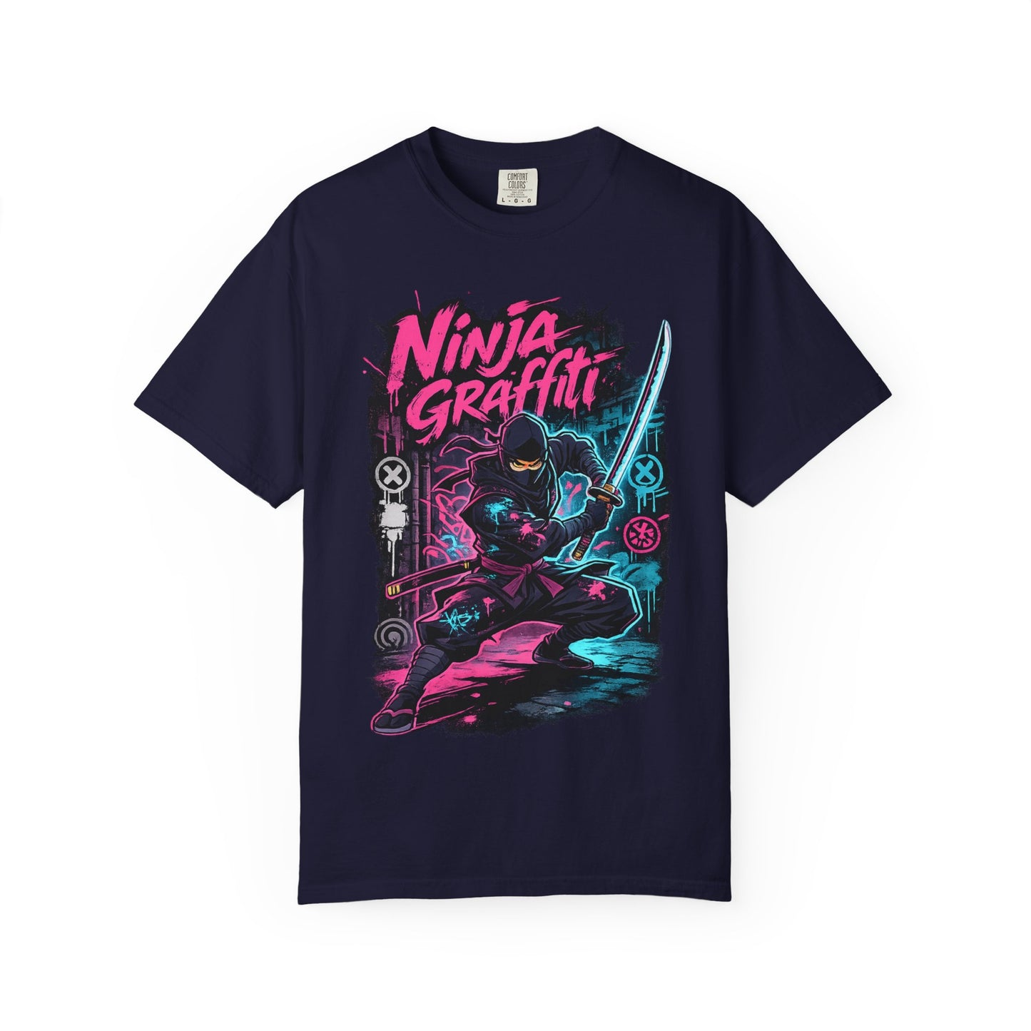 Ninja Graffiti T-Shirt — Neon Samurai Street Art Tee