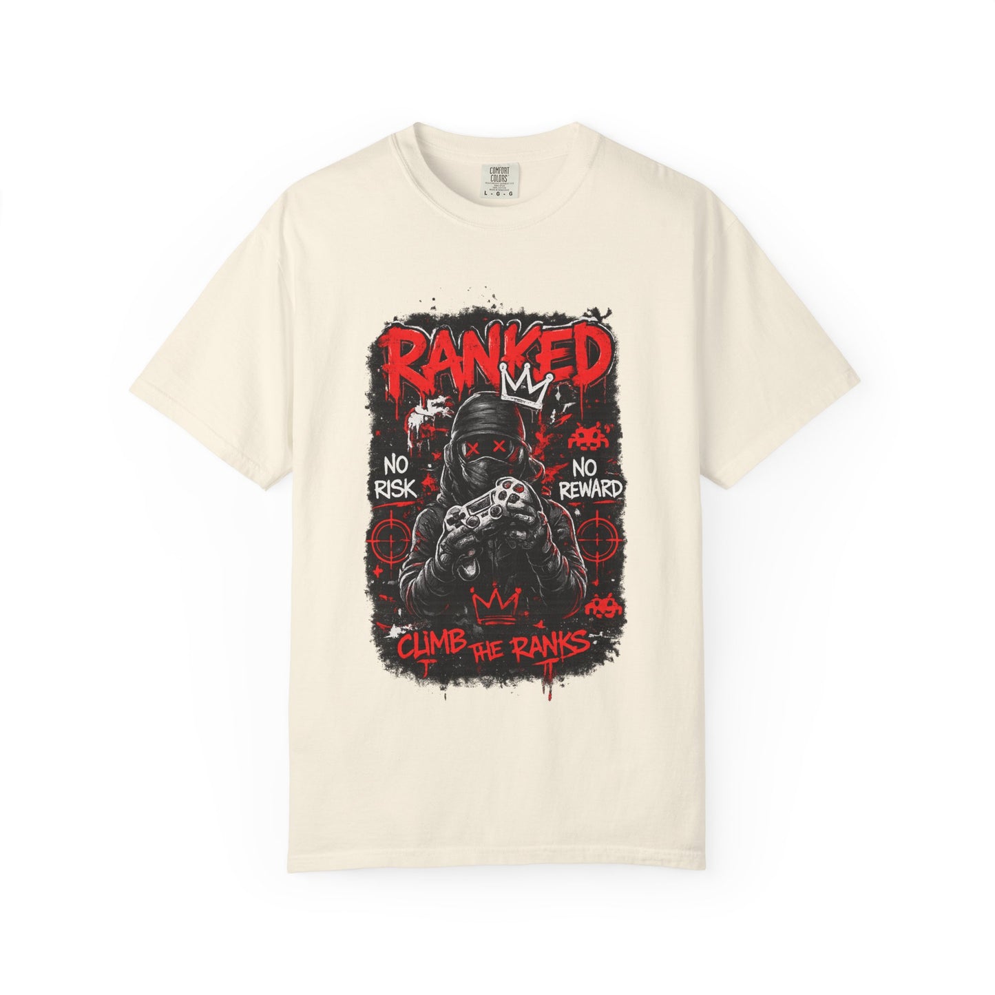 Ranked Climber Graphic Tee | Gamer Skull, No Risk No Reward