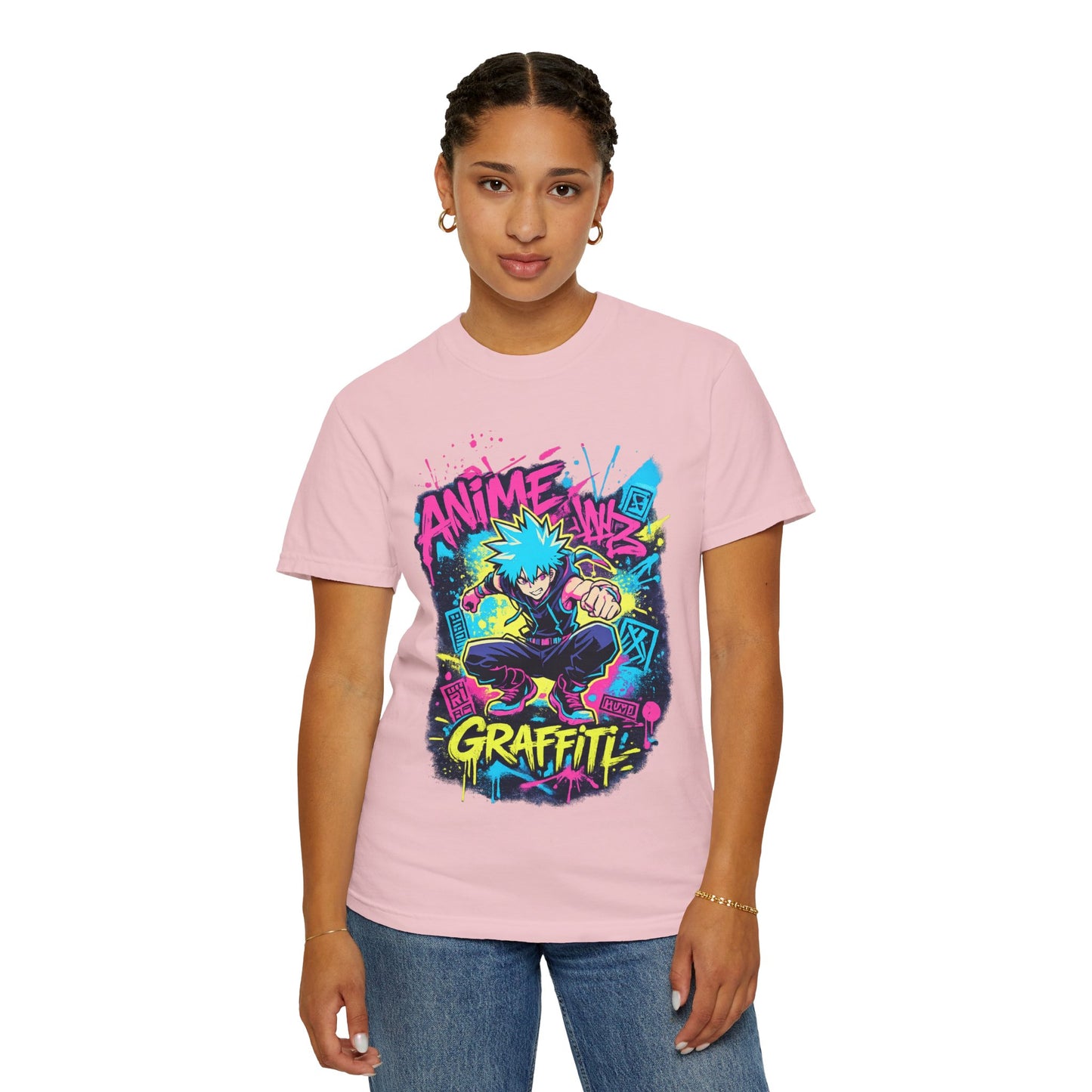 Anime Graffiti T-Shirt — Neon Street Art Skate Anime Design