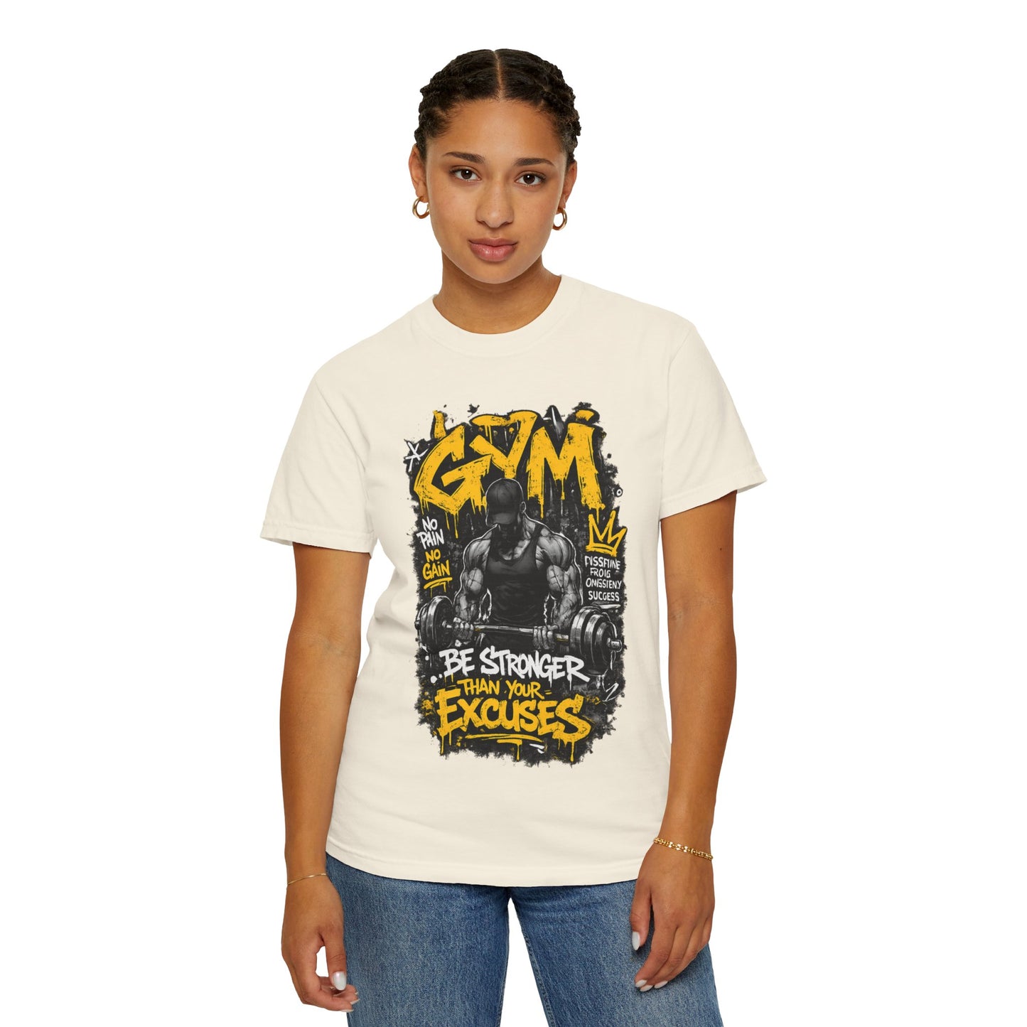 Gym Weightlifting Illustration T-shirt | Be Stronger Than Your Excuses