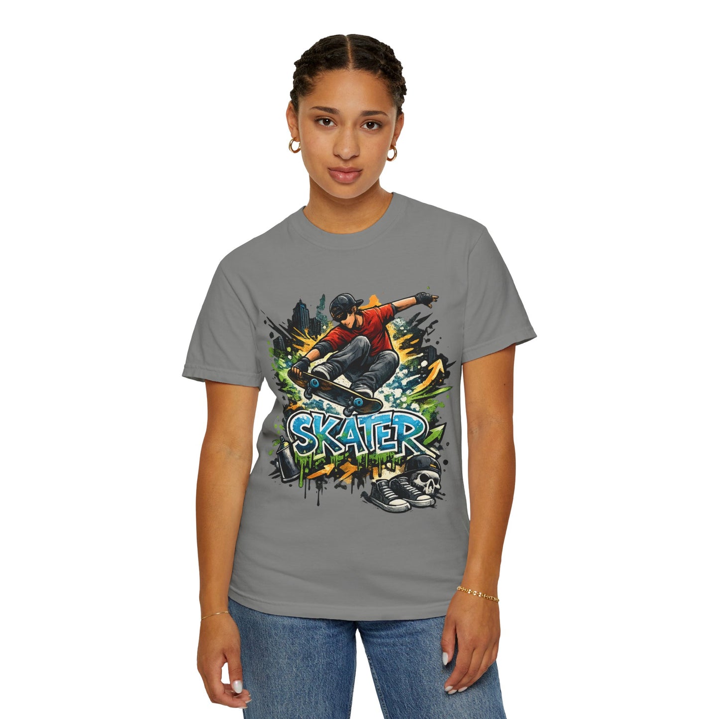 Skater Graphic T-Shirt — Urban Skateboarder Street Art Tee