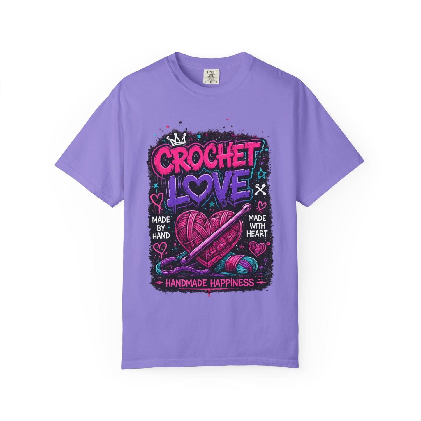Crochet Love T-Shirt — Handmade Happiness Graphic