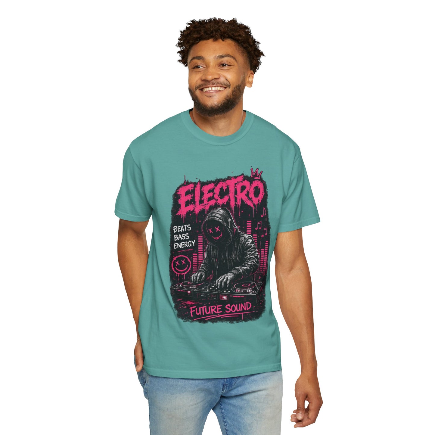 Electro DJ Graphic T-Shirt — "Future Sound" Music Neon Rave Tee