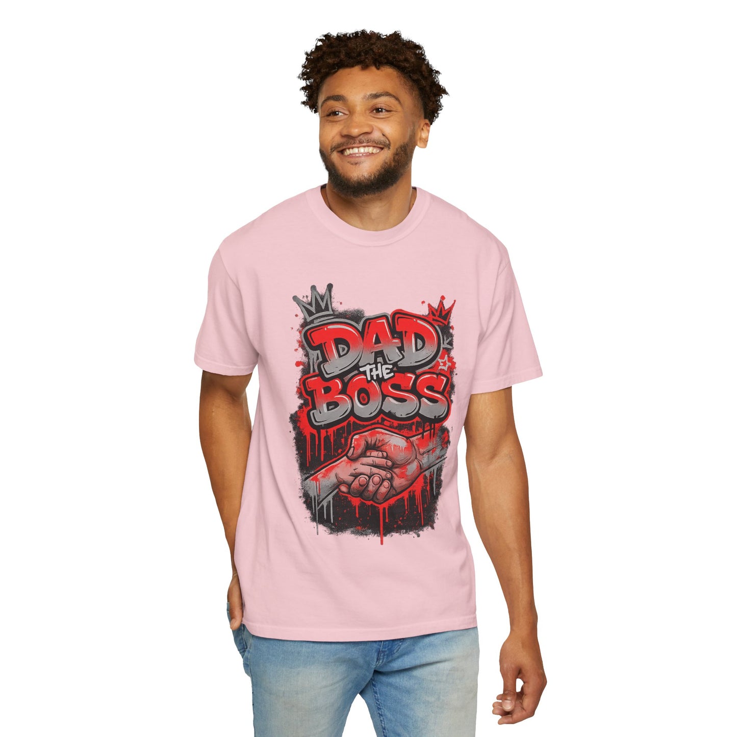 Dad The Boss shirt | Graffiti fist design, red black street art
