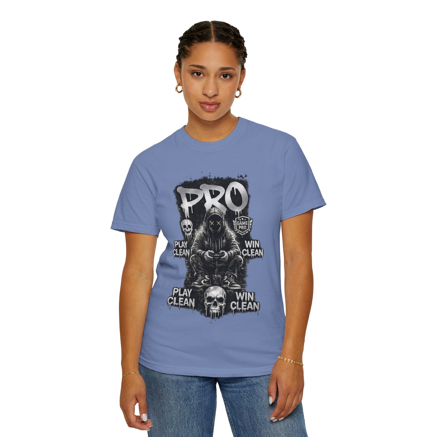 Pro Gamer Grim Reaper T-shirt | Play Clean Win Clean, Skull Controller Design