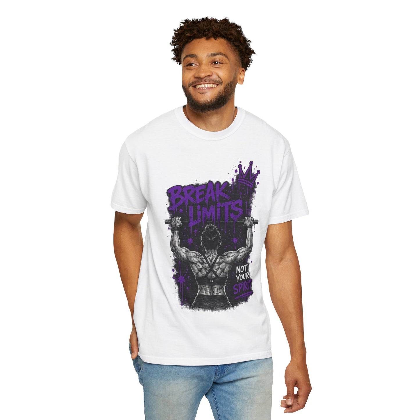 Break Limits Weightlifting T-Shirt – "Not Your Spirit" Gym Tee