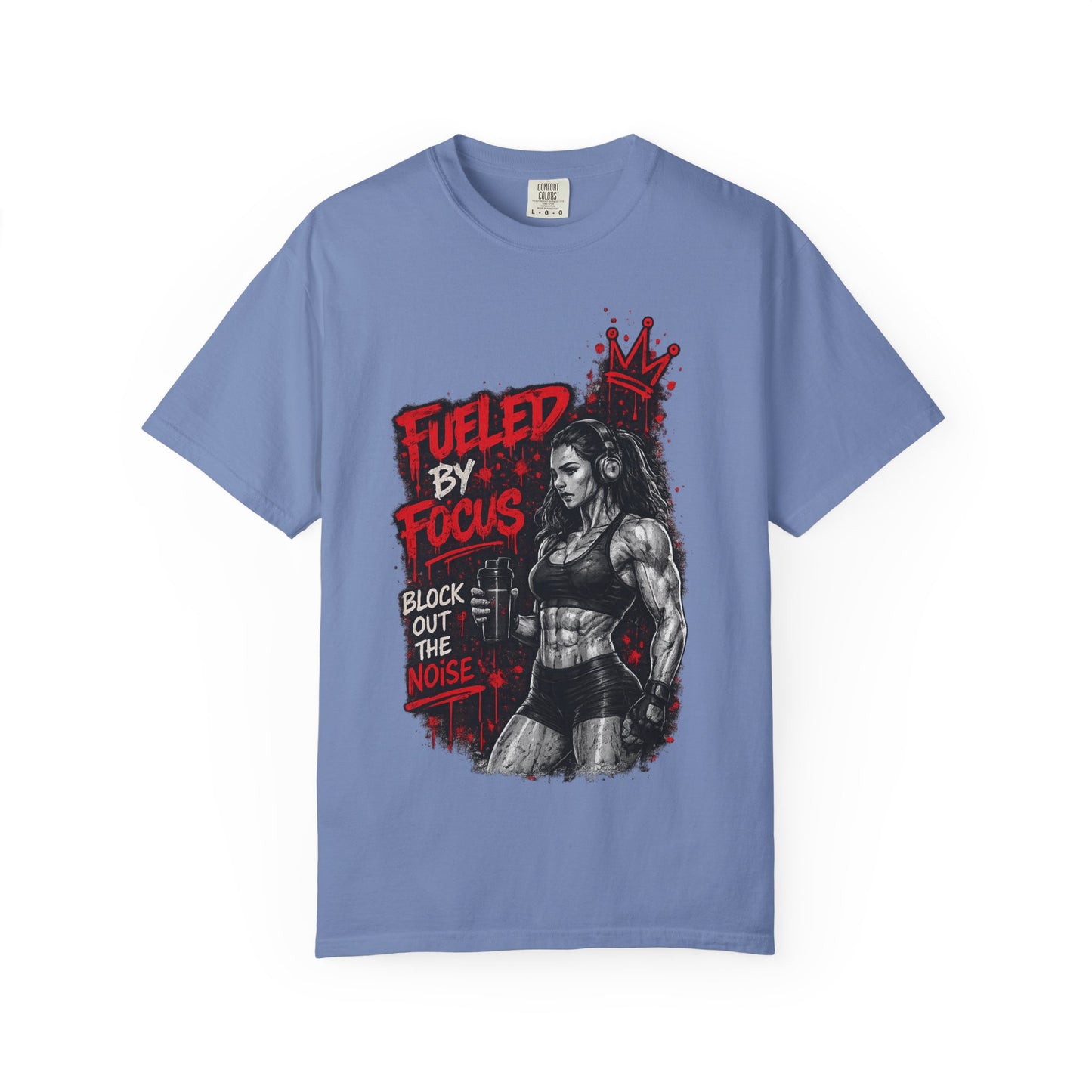 Fueled by Focus T-Shirt — Women’s Fitness Graphic Tee ("Block Out the Noise")