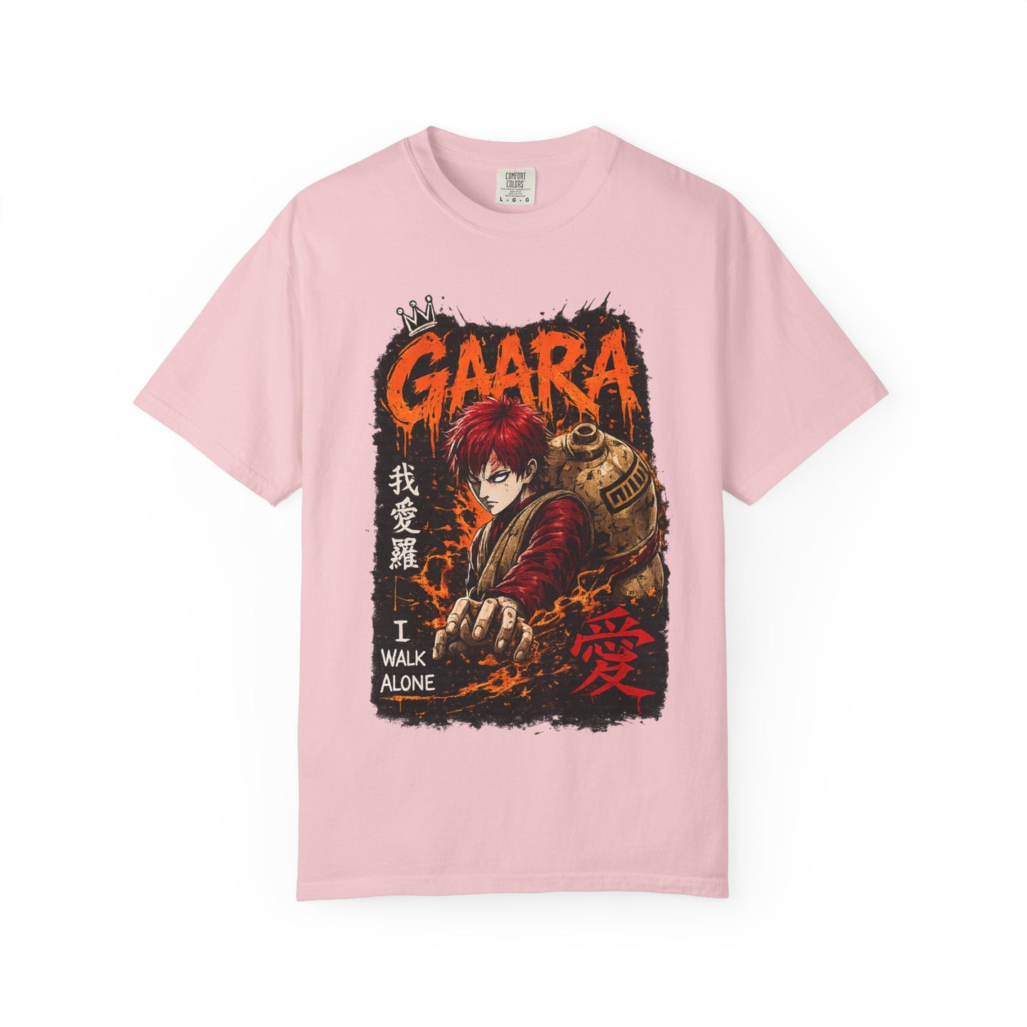 Anime Character Graphic T-Shirt — "I Walk Alone" Gaara Design