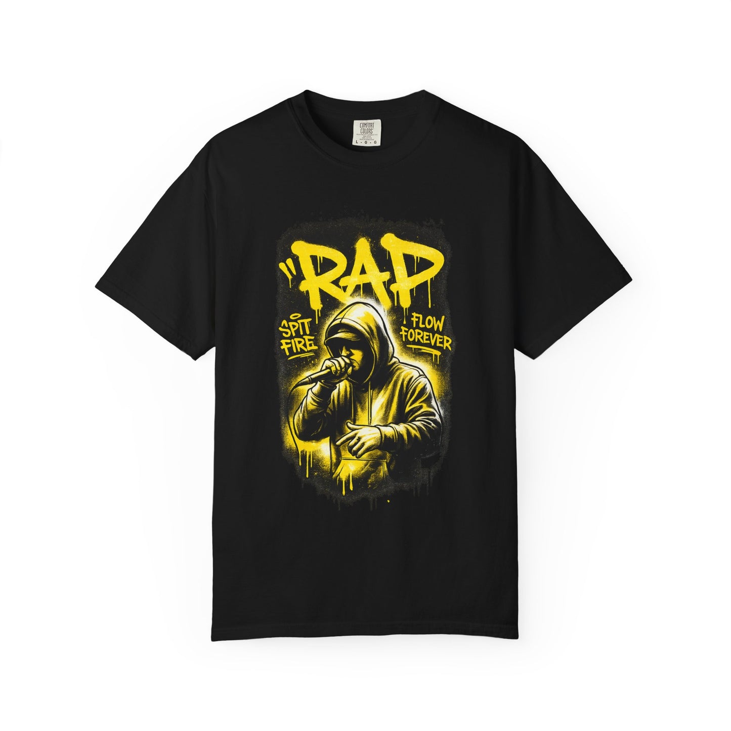 Rap Microphone Graphic T-Shirt — Spit Fire Flow Forever Hip Hop Tee