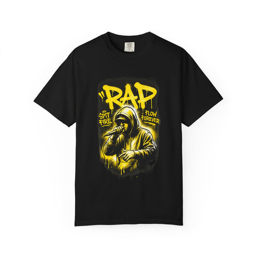 Rap Microphone Graphic T-Shirt — Spit Fire Flow Forever Hip Hop Tee