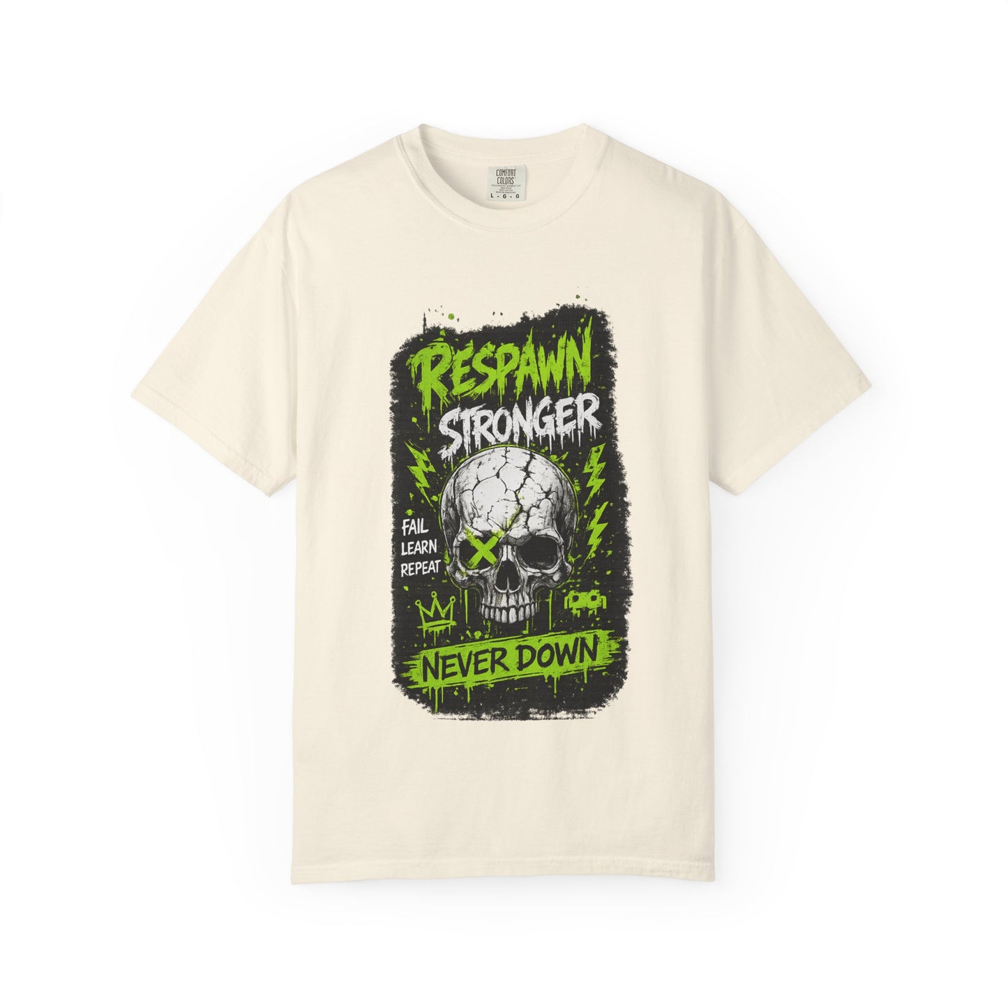 Respawn Stronger Skull T-Shirt — Never Down Gamer Graphic Tee