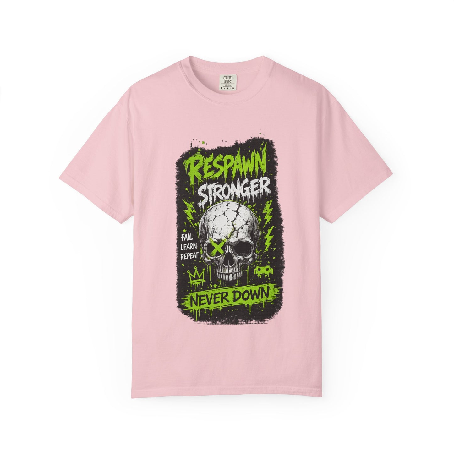 Respawn Stronger Skull T-Shirt — Never Down Gamer Graphic Tee