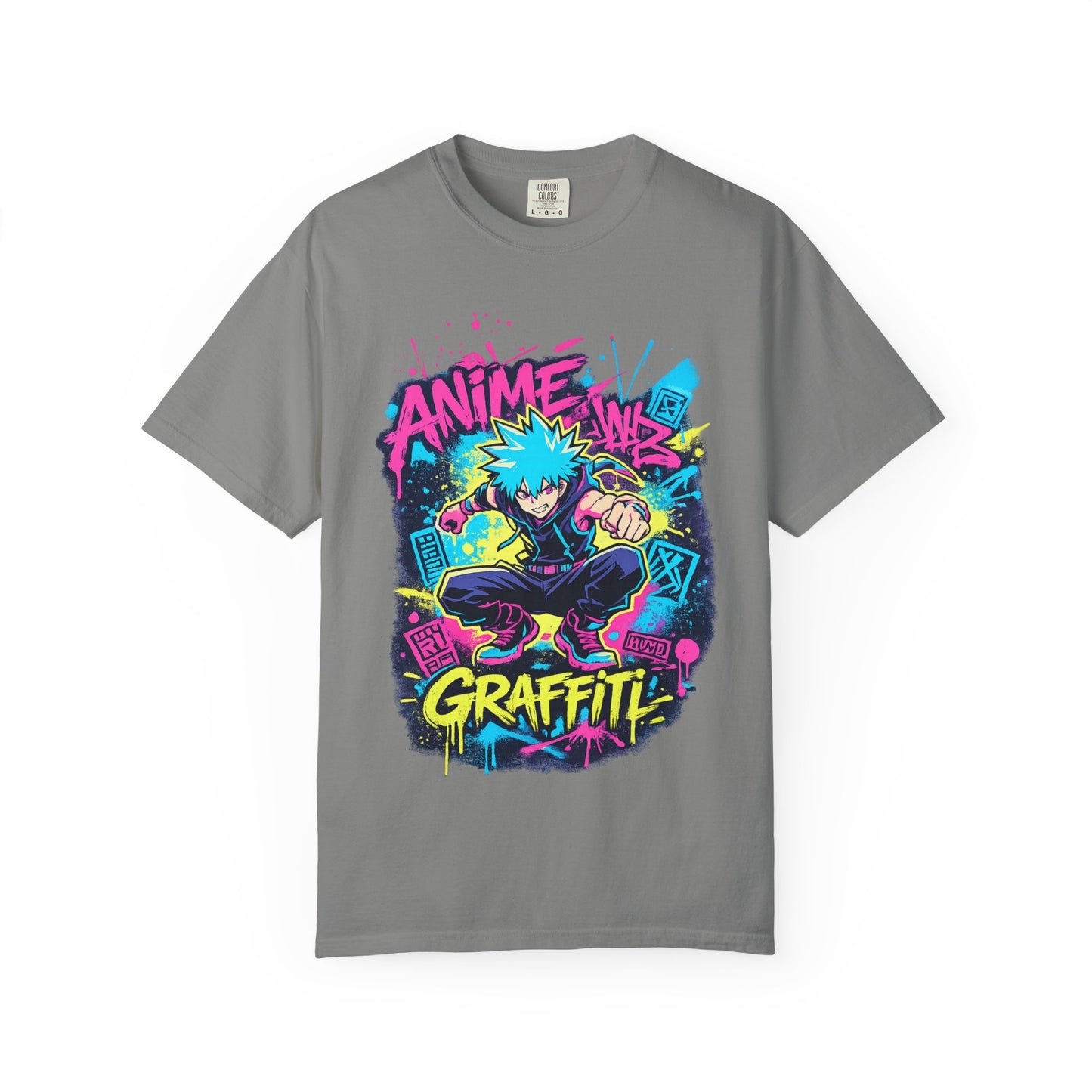 Anime Graffiti T-Shirt — Neon Street Art Skate Anime Design