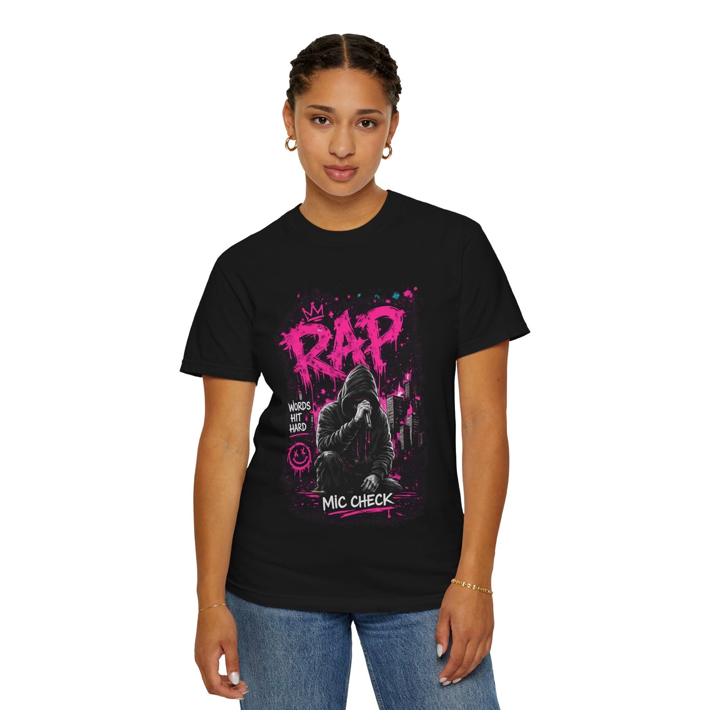 Rap Mic Check T-Shirt — Urban Hip-Hop Graphic Tee