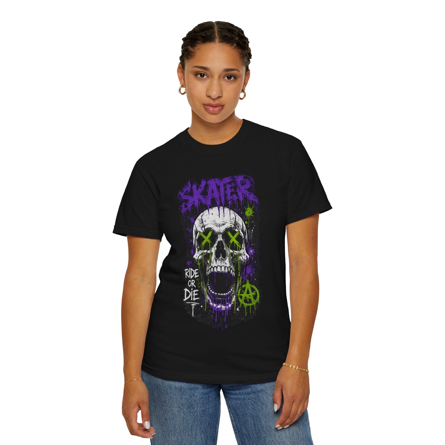 Skater Skull T-Shirt — "Ride or Die" Graphic Tee