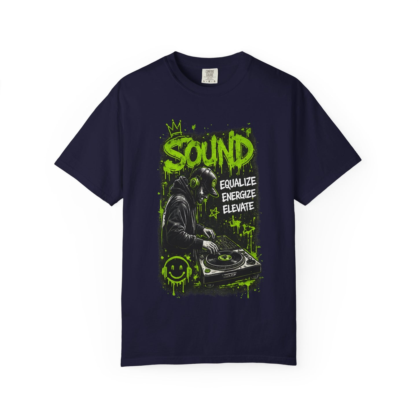 Sound DJ T-Shirt — "Sound: Equalize, Energize, Elevate" Graphic Tee