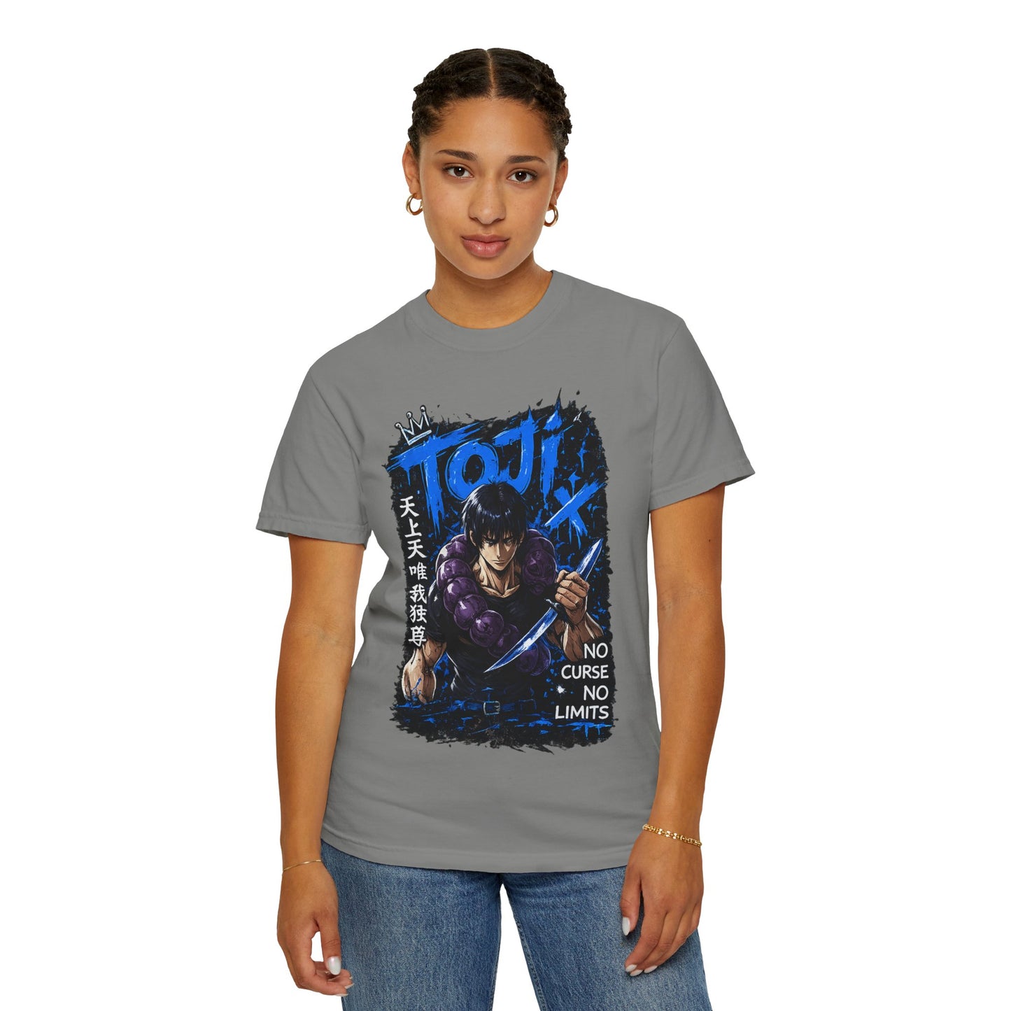 Toji Swordfighter Anime T-Shirt — 'No Curse, No Limits' Graphic Tee