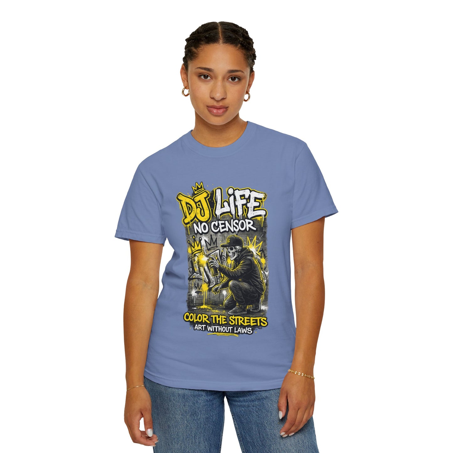 DJ Life No Censor Graphic T-Shirt — Street Art Gorilla "Color the Streets" Tee