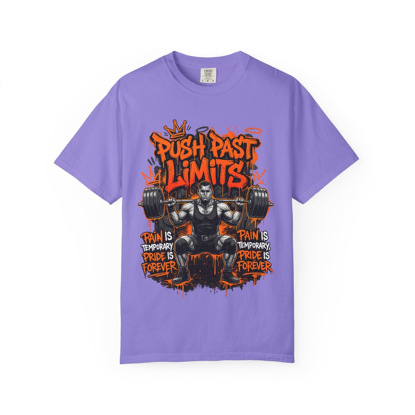 Push Past Limits weightlifting graphic tee | Motivational gym shirt