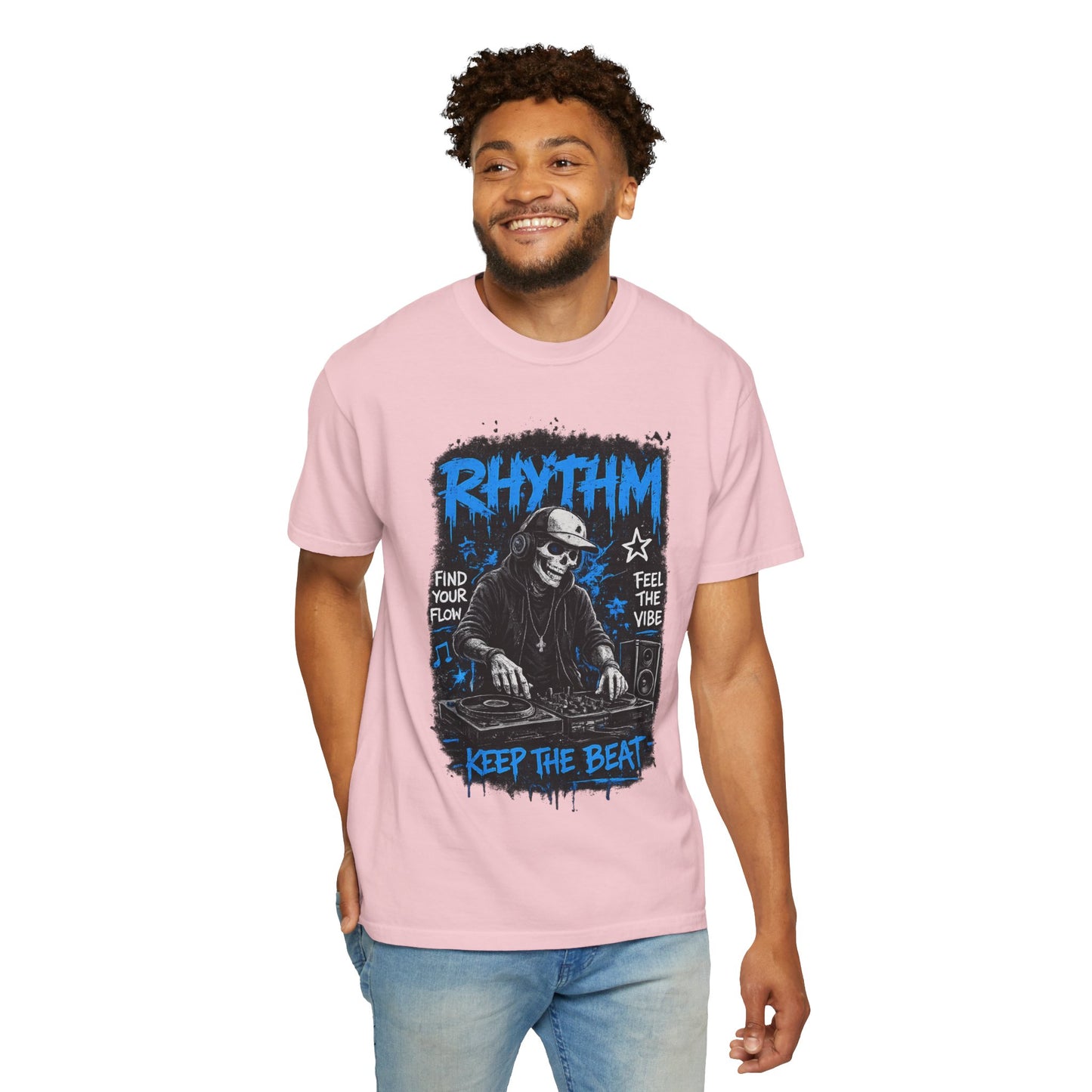 Rhythm DJ Skull Keep The Beat T-Shirt | Music Graphic Tee