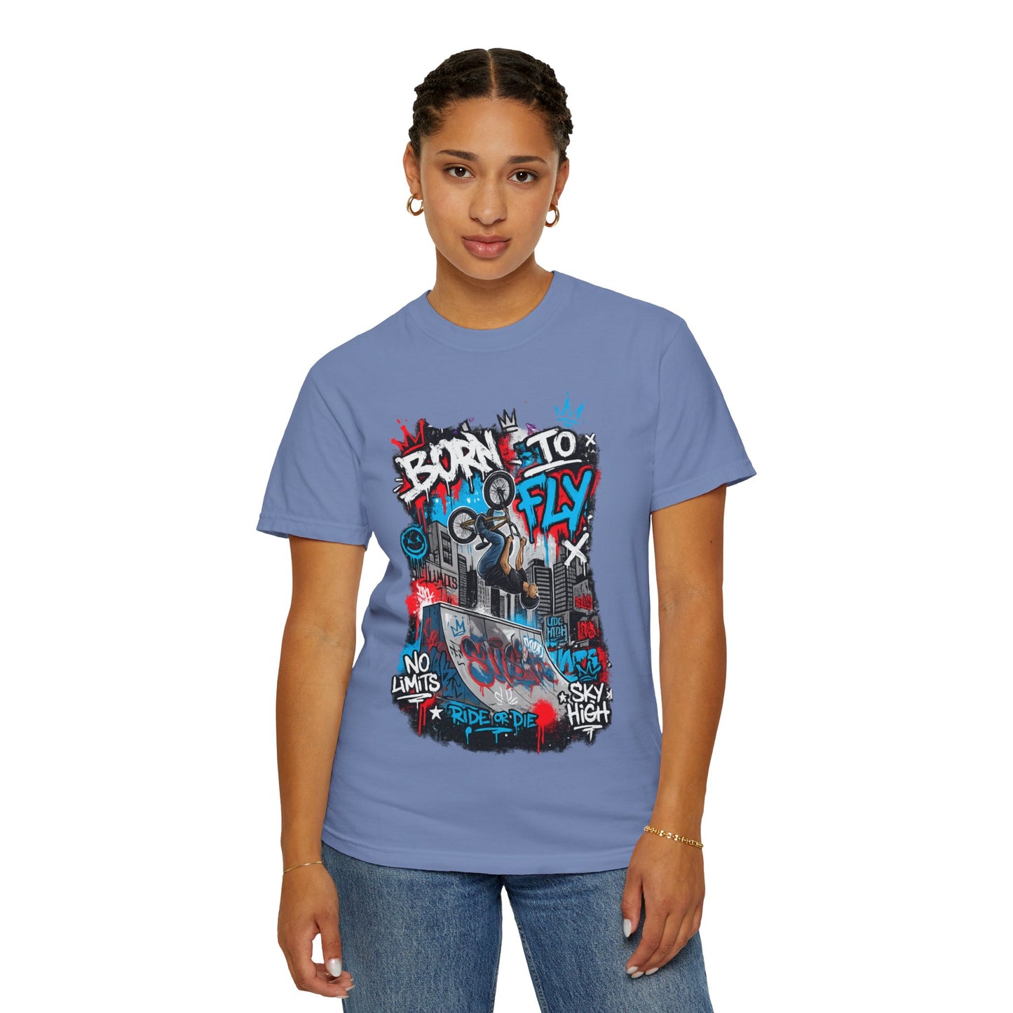 Born to Fly BMX Graffiti T-Shirt | Skate Bike Street Art Tee
