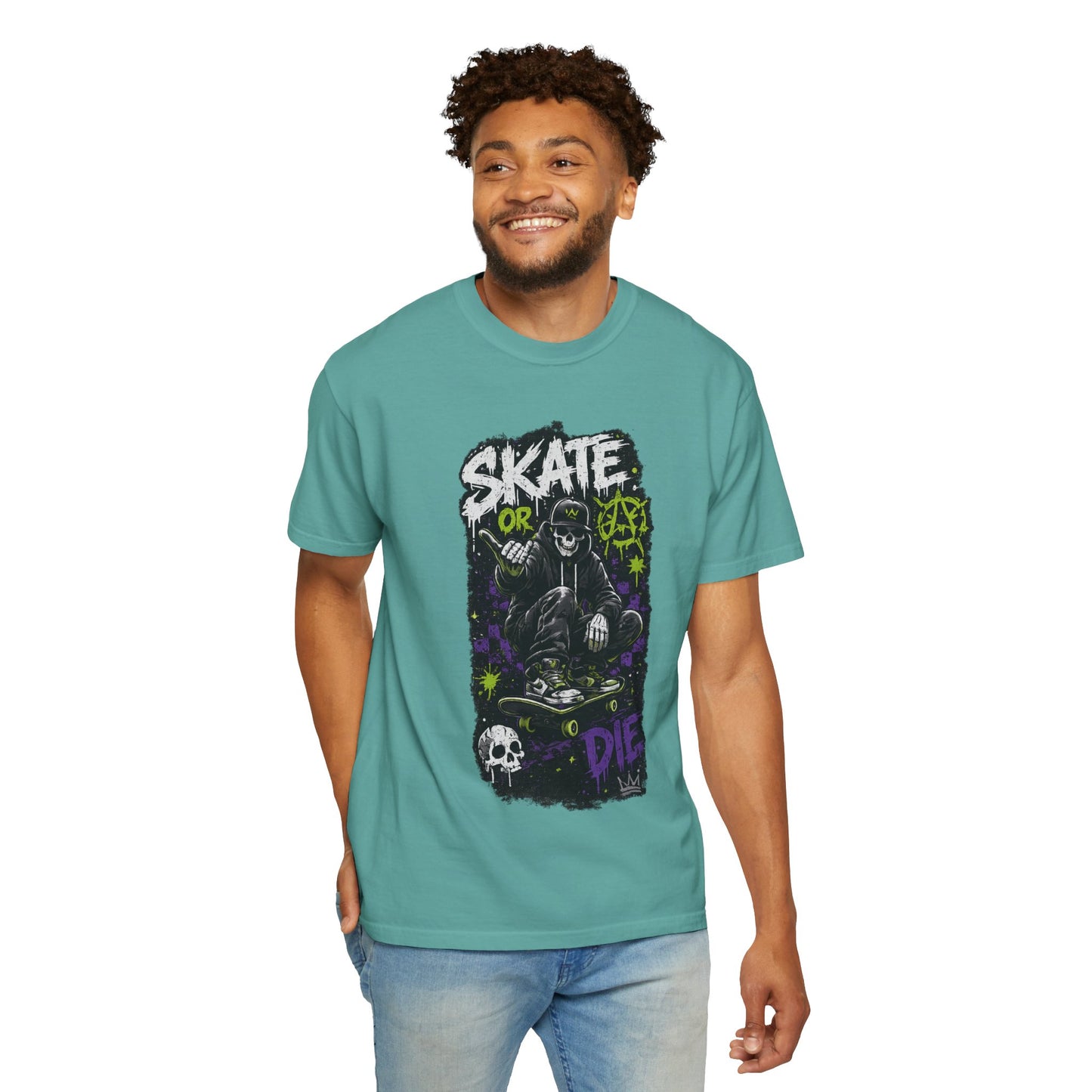 Skate or Die Graphic T‑Shirt — Grim Reaper Skateboard Tee