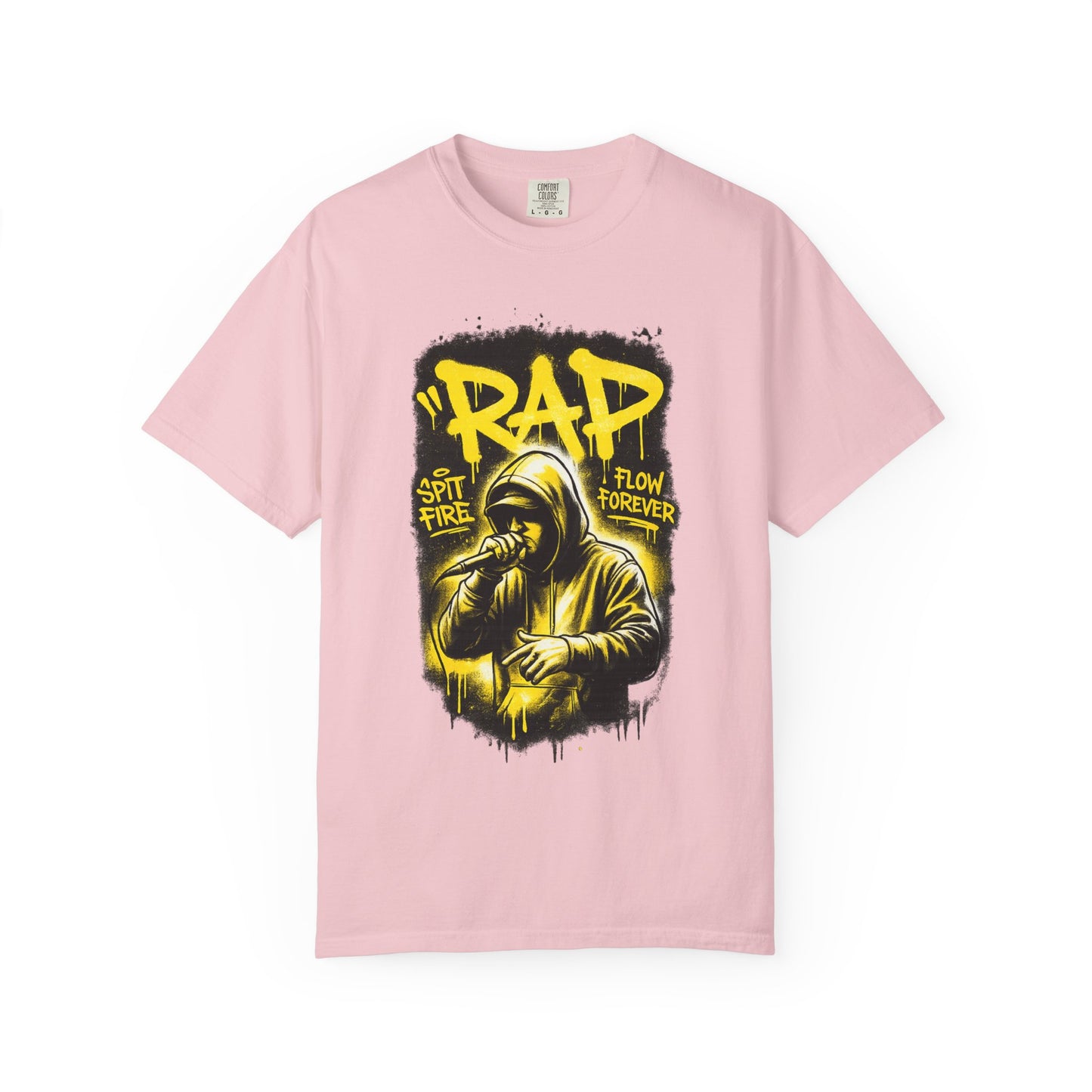 Rap Microphone Graphic T-Shirt — Spit Fire Flow Forever Hip Hop Tee