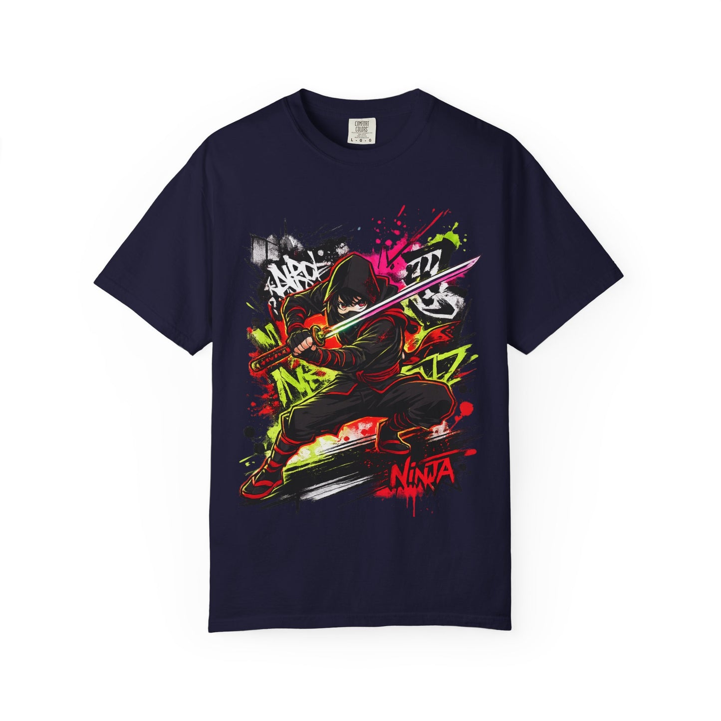 Ninja Graffiti Art T-Shirt – Urban Street Samurai Graphic Tee