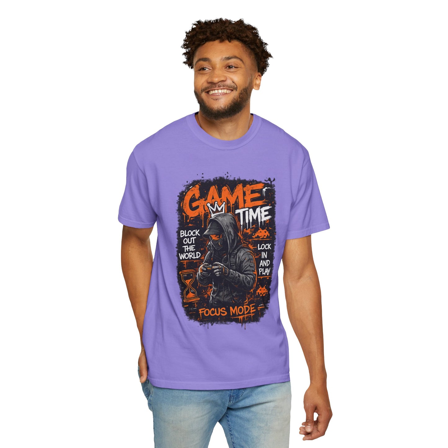 Game Time Hooded Grim Reaper illustration T-Shirt | Focus Mode, Gaming