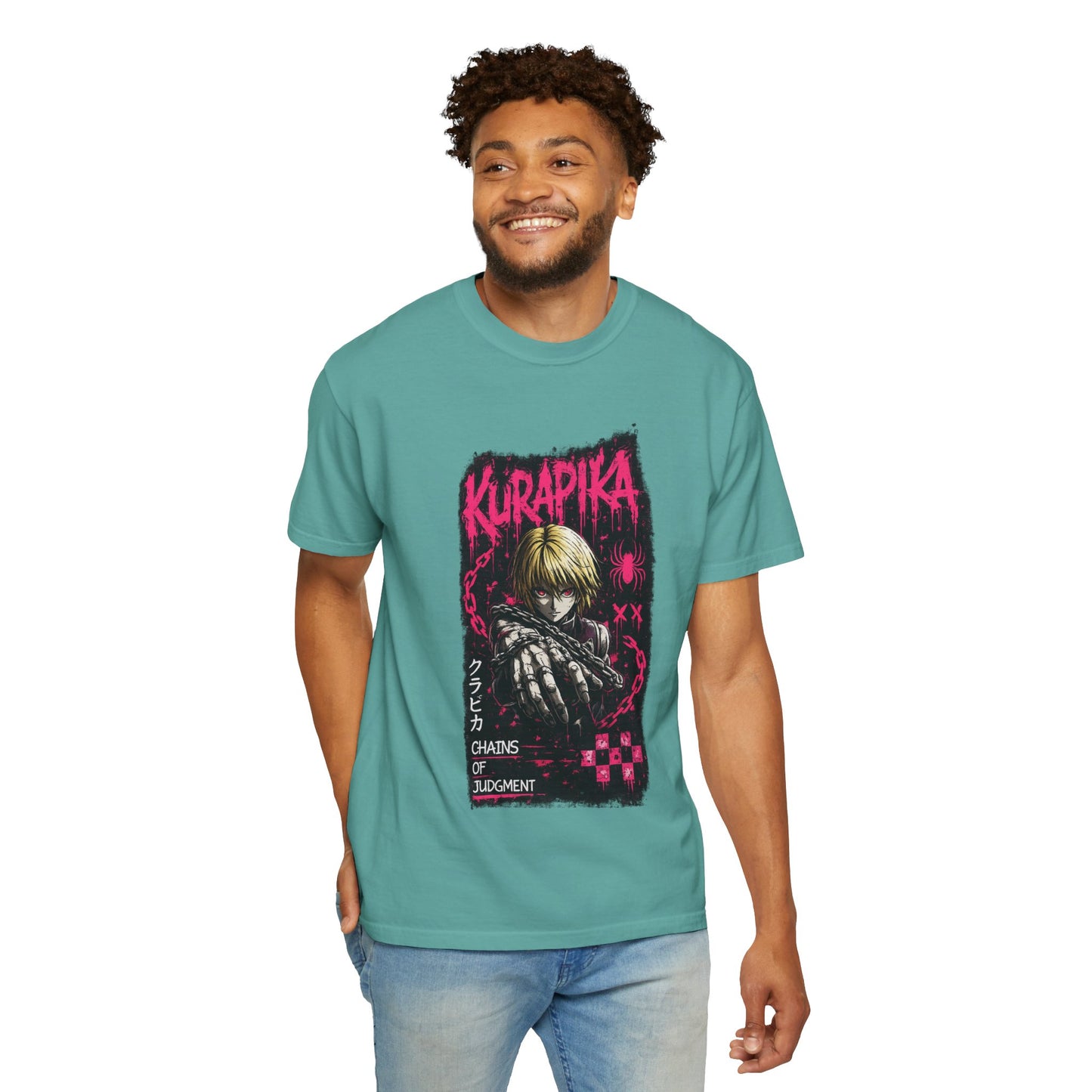 Kurapika Graphic T-Shirt — Anime Thriller 'Chains of Judgment' Tee