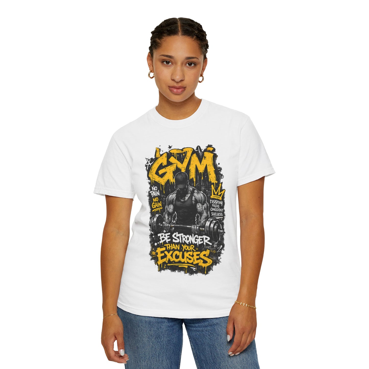 Gym Weightlifting Illustration T-shirt | Be Stronger Than Your Excuses