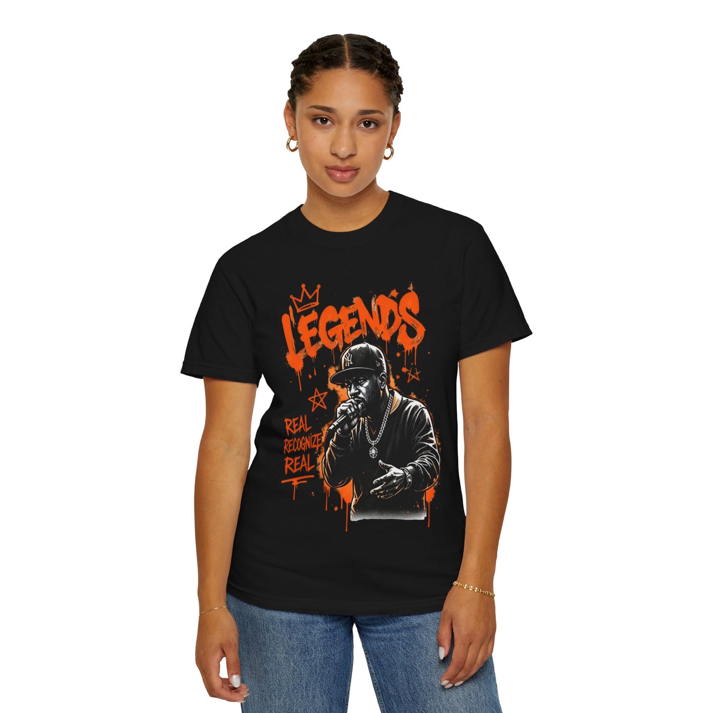 Legend’s Rapper Graphic T-Shirt — “Real Recognize Real” Streetwear Tee