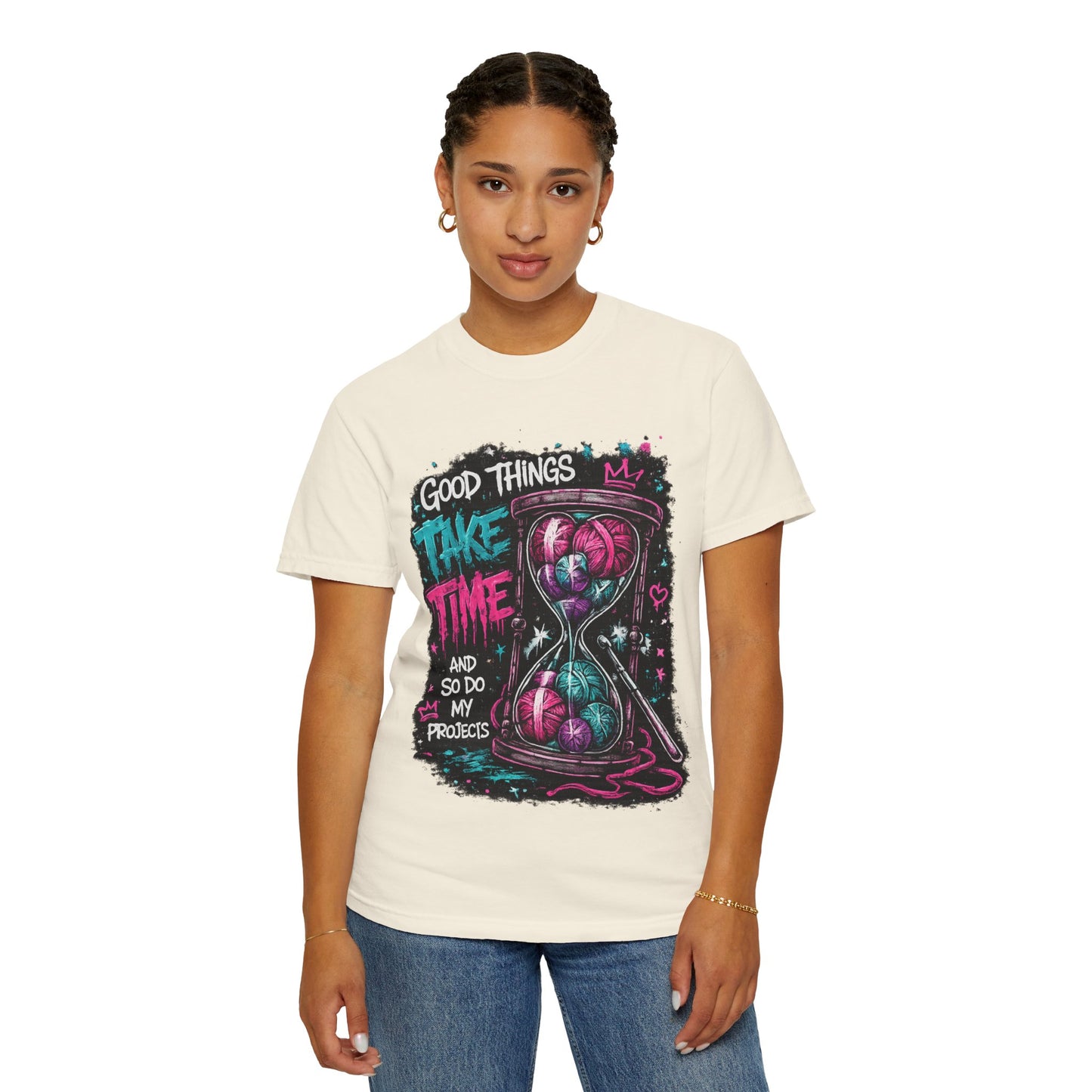 Motivational Hourglass T-Shirt — "Good Things Take Time" Graphic Tee