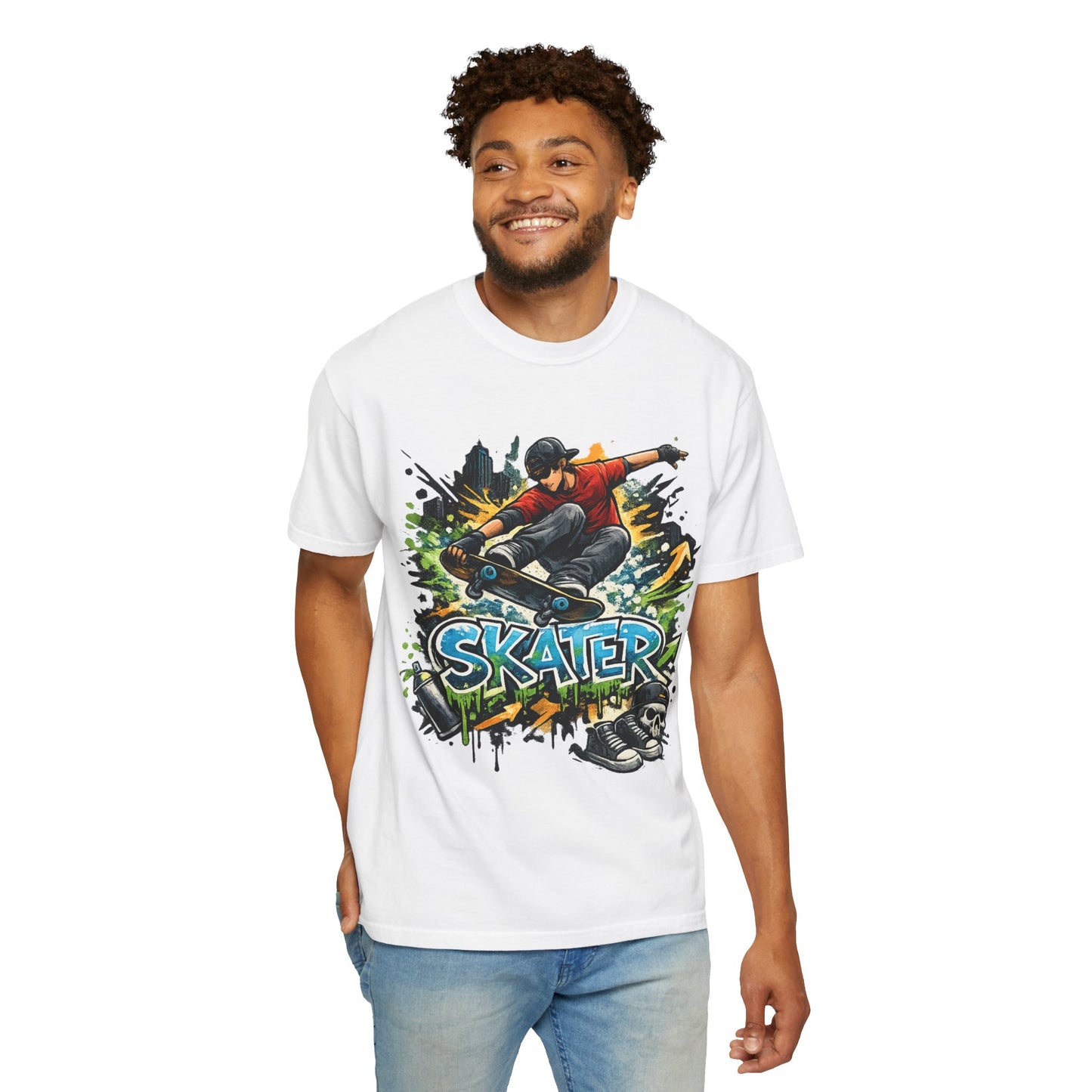 Skater Graphic T-Shirt — Urban Skateboarder Street Art Tee