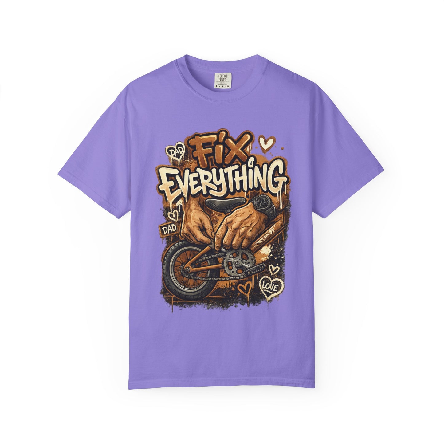 Fix Everything hands repairing bicycle T-Shirt | mechanic repair art
