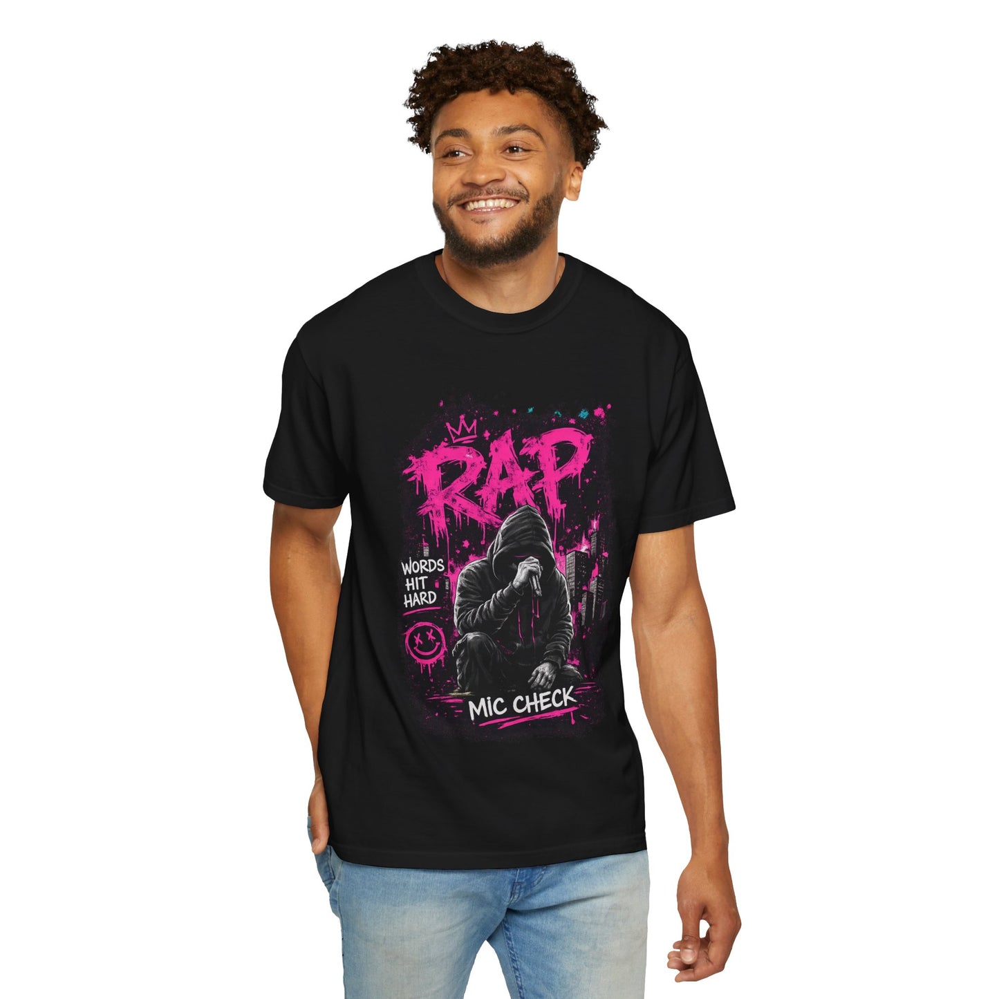 Rap Mic Check T-Shirt — Urban Hip-Hop Graphic Tee