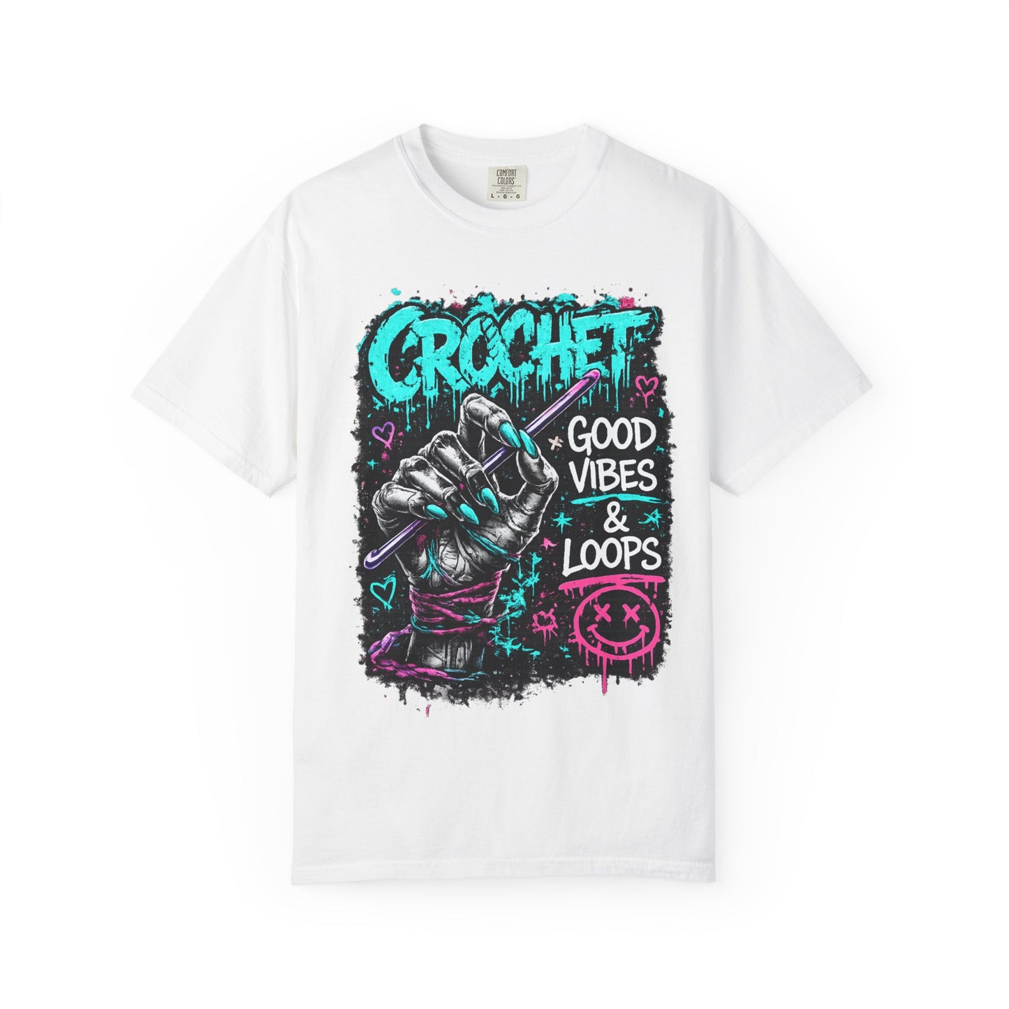 Crochet 'Good Vibes & Loops' Graphic T-Shirt