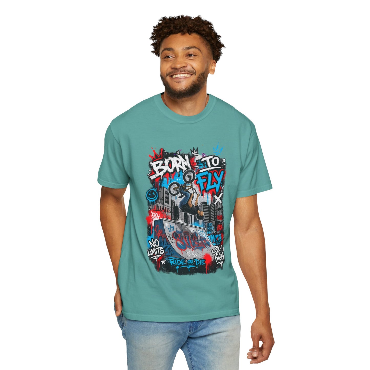 Born to Fly BMX Graffiti T-Shirt | Skate Bike Street Art Tee