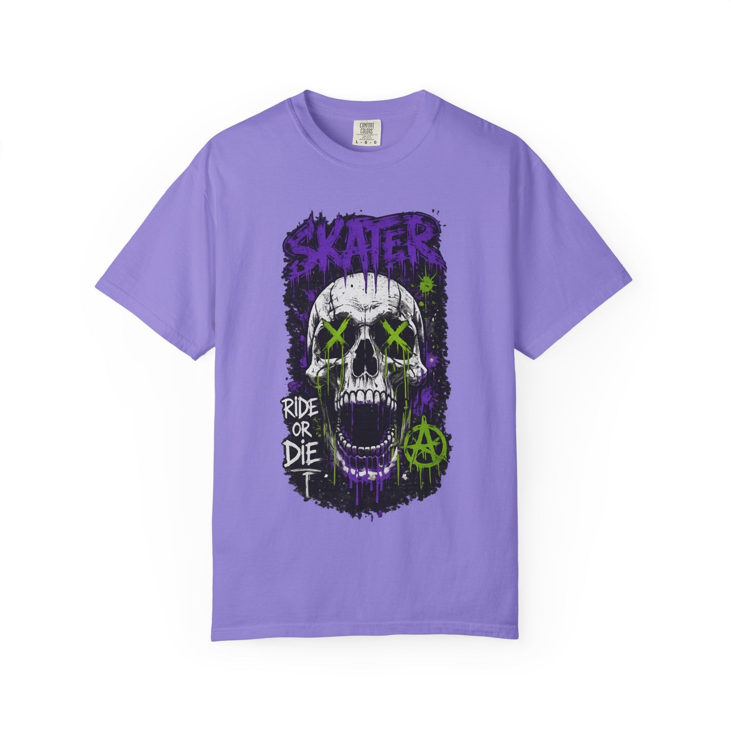 Skater Skull T-Shirt — "Ride or Die" Graphic Tee