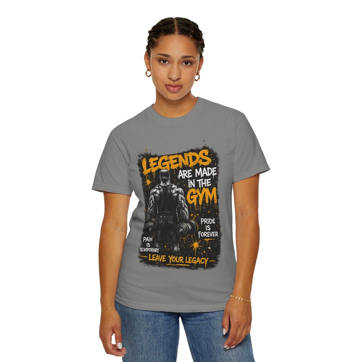 Legends Are Made in the Gym T-Shirt — Motivational Weightlifting Tee