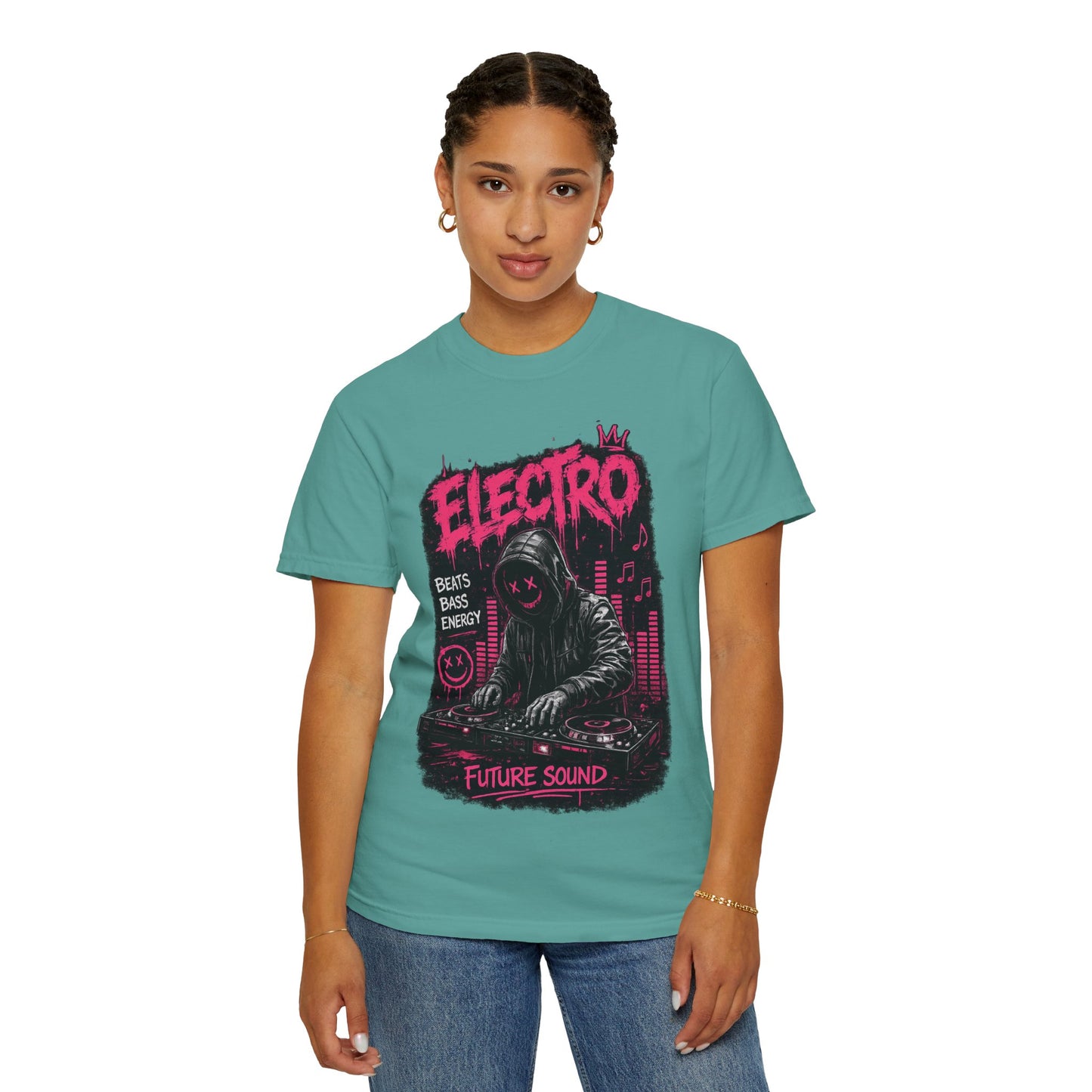 Electro DJ Graphic T-Shirt — "Future Sound" Music Neon Rave Tee